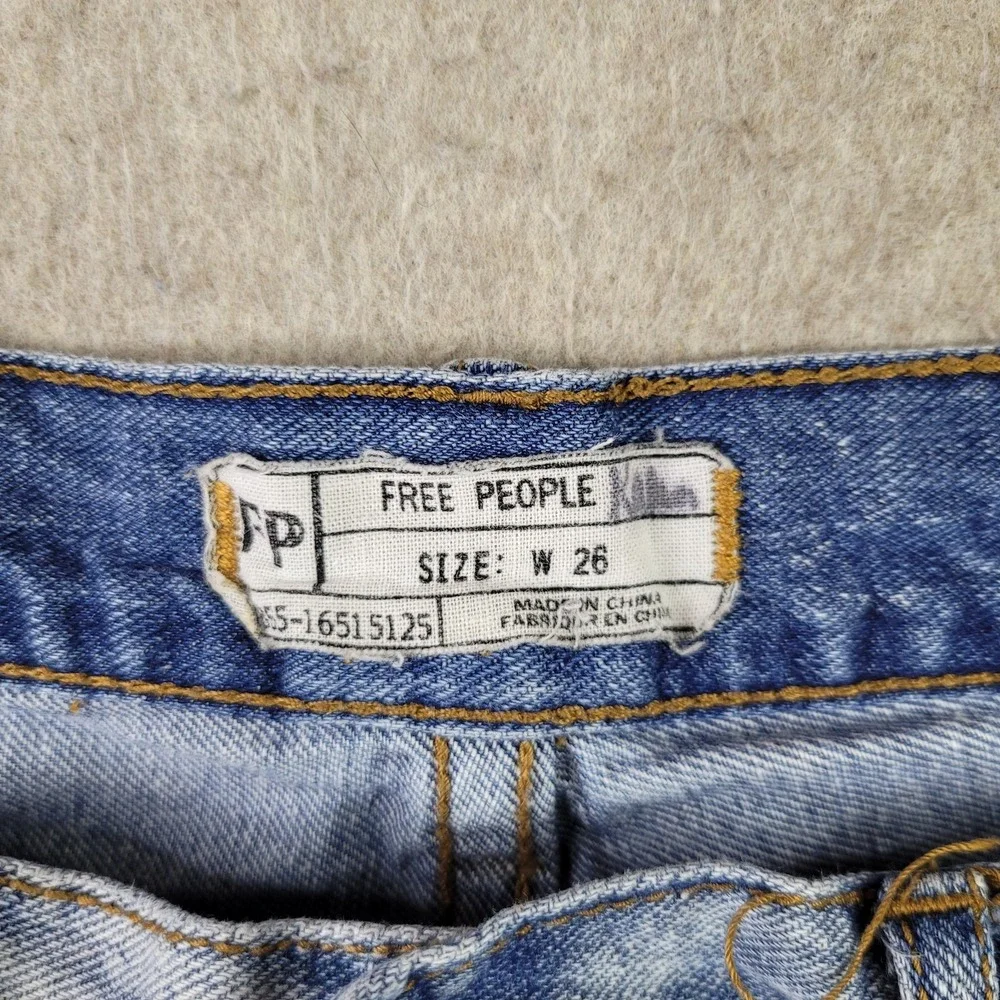 Free People Denim Cut Off Shorts Womens‎ 26 Blue Distressed 3